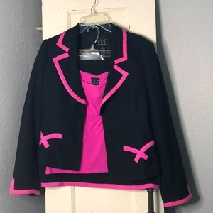 Three piece pink and black business wear